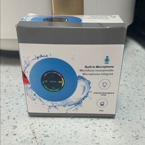 Blue Waterproof Bluetooth Speaker with Built-In Microphone